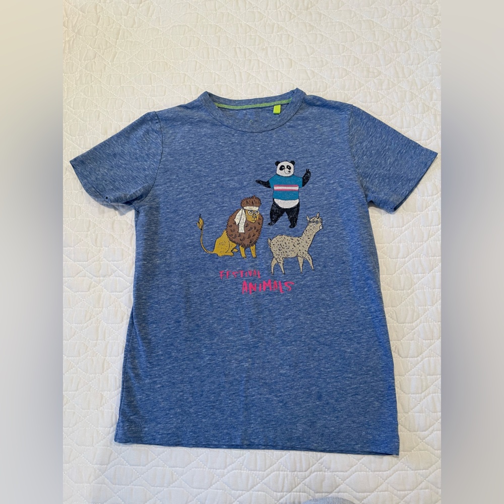 Mini Boden Blue Animal Friends T-Shirt